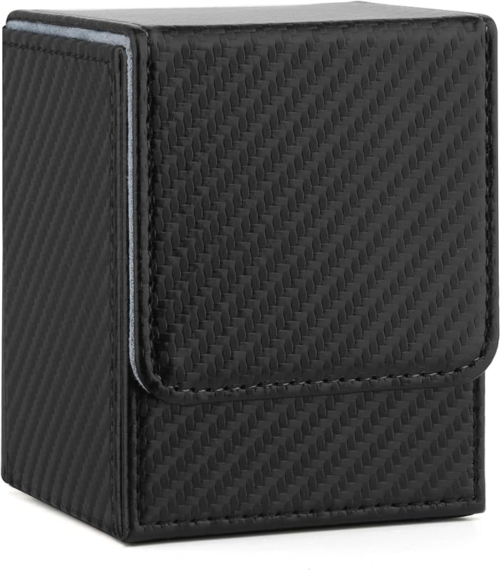 Card Deck Box for MTG Commander, MTG Commander Deck Box Holds 120+ Single Sleeved Cards,MTG Deck Box Compatible with Magic the Gathering (Black)