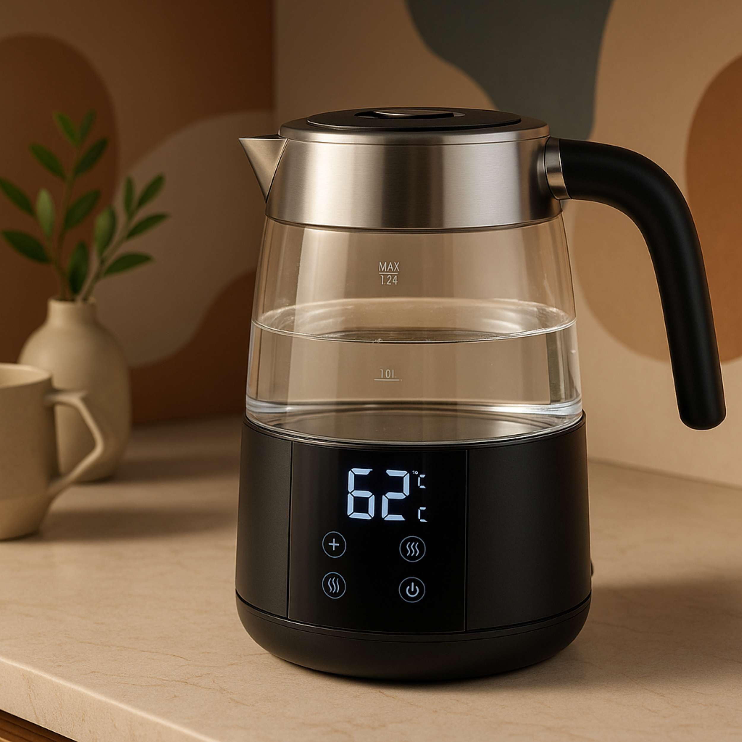 Bollitore Digitale - Livoo - Dod221n - 2200 W - 1,7 L - Base Girevole A 360? - Acciaio Inossidabile