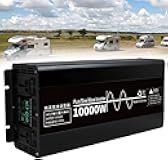 Generic 10000 Watt Pure Sine Wave Power Inverter for RV Camping, DC to AC Converter with LED Display and AC Outlets, 12V/24V/48V to 110V/220V Outdoor Power Supply