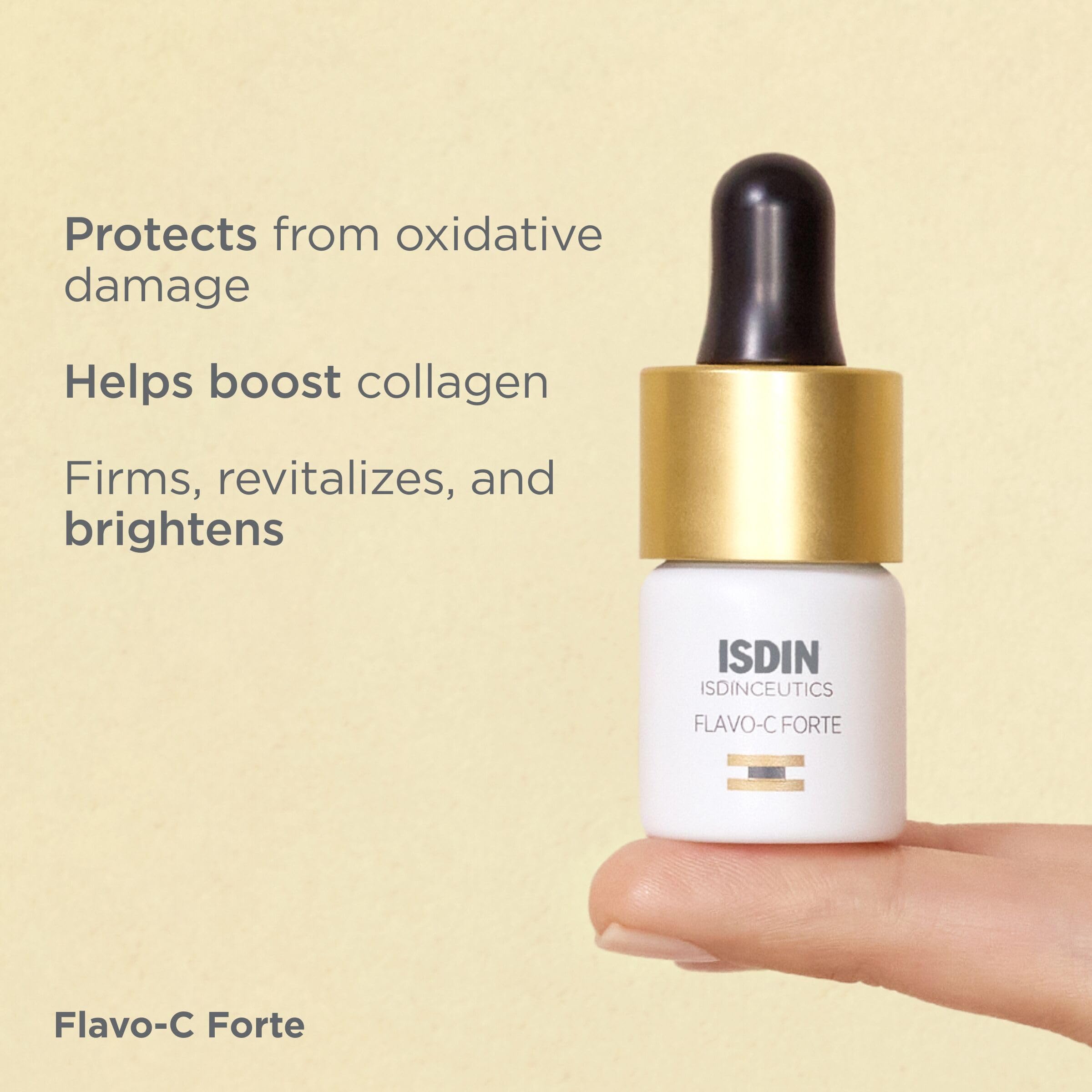 ISDIN Isdinceutics Flavo-C Forte (3 butelki), Serum z 15% czystą i świeżą witaminą C, zapewnia nawilżenie, elastyczność i wzmacnia barierę skórną