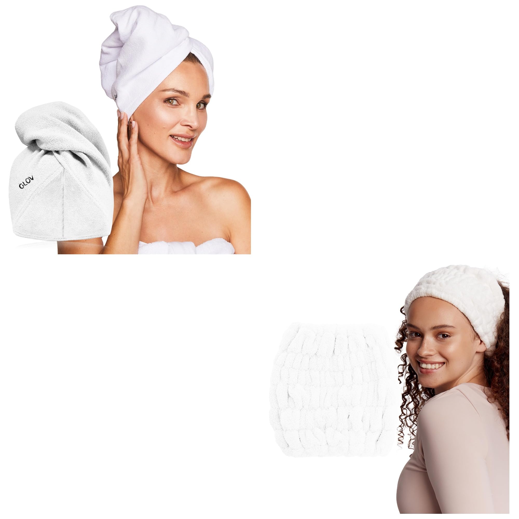 Kit soins cheveux et maquillage GLOV bandeau visage serviette microfibre douce