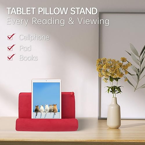 Miniatura 5 de Soporte de almohada para tableta, soporte suave para lectura de cama, soporte para libros para leer en la cama de hasta 10 pulgadas para teléfonos