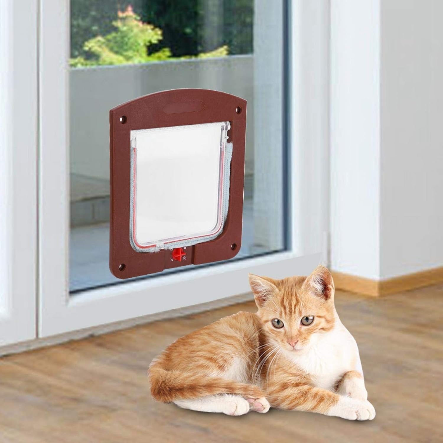 Cat Flap Door Direction Adjustable 20*20*3cm for Wall Door BigaMart