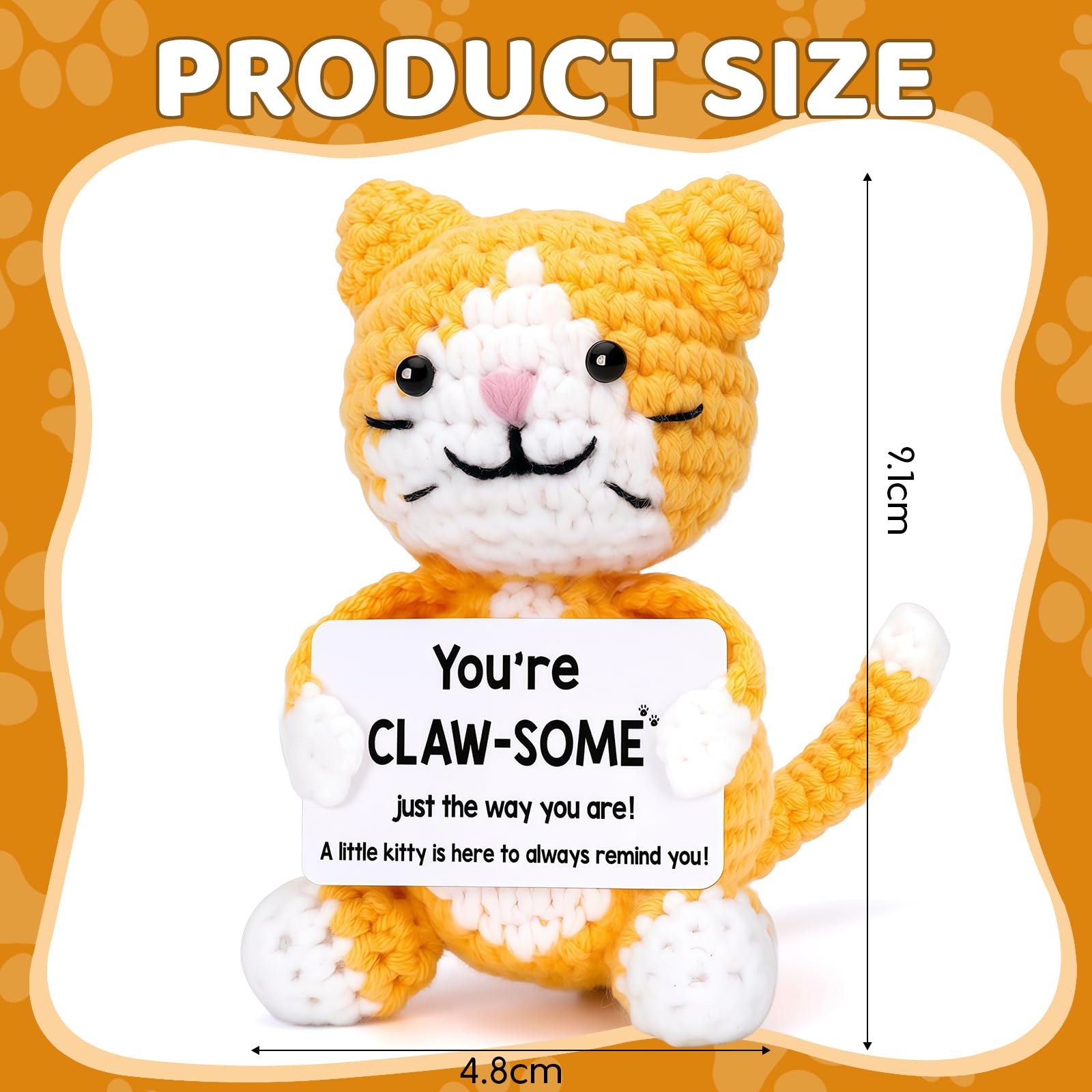 Cosblisvia 1 Pc Positive Crochet, Animals, Emotional Support Kitten, Crochetcrochet Animals for Home Office, Party - Image 2