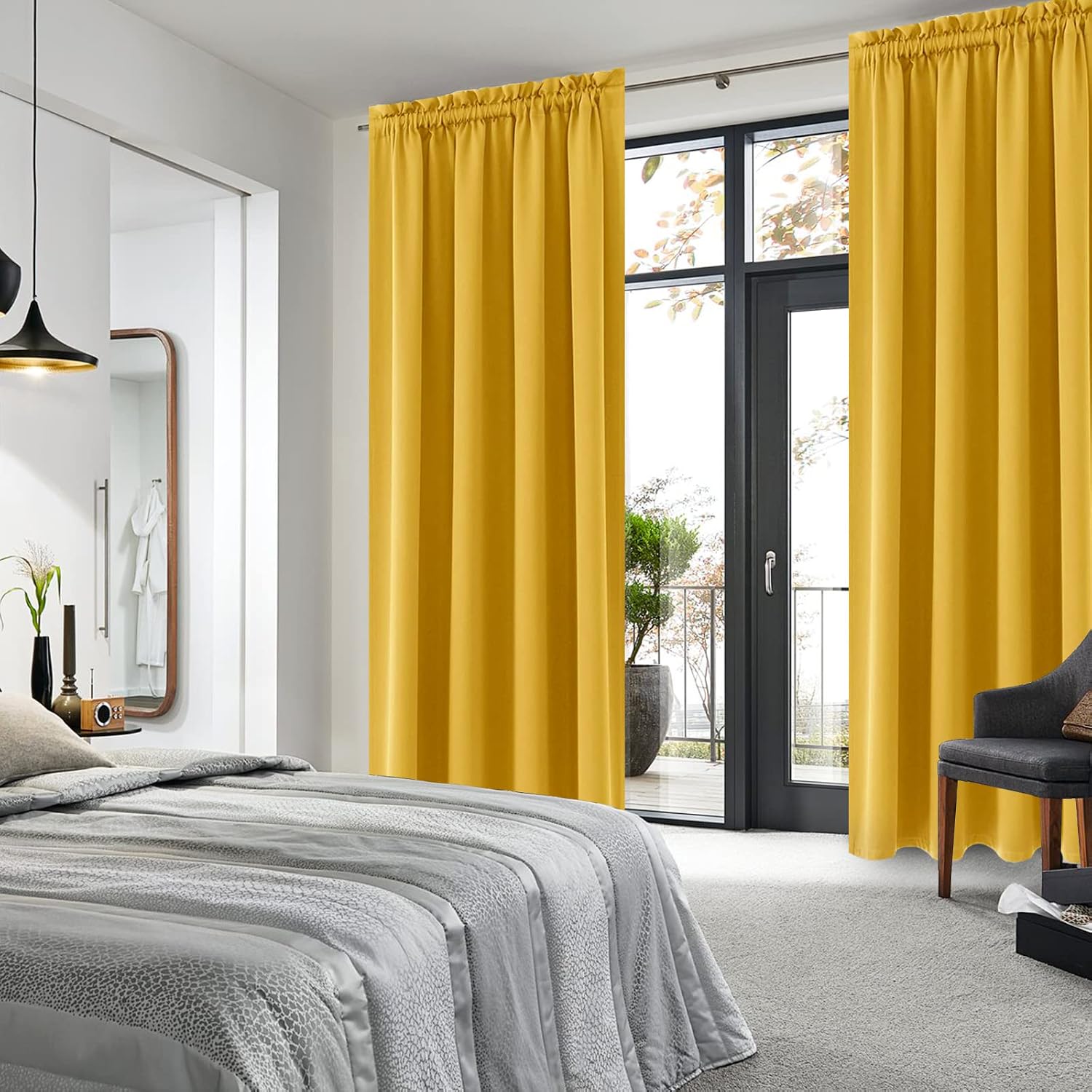 DWCN Blackout Curtains Room Darkening Thermal Insulated Bedroom Curtains Window Curtain Panels, 52 x 84 inches Long - Image 3