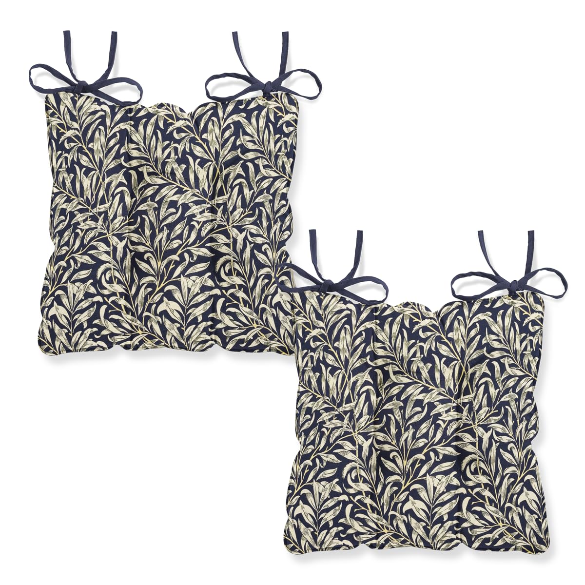 Harrison Cropper Navy Seat Pads For Dining Chair William Morris Willow Bough Chair Pads With Straps (Set Of 2) (Navy)