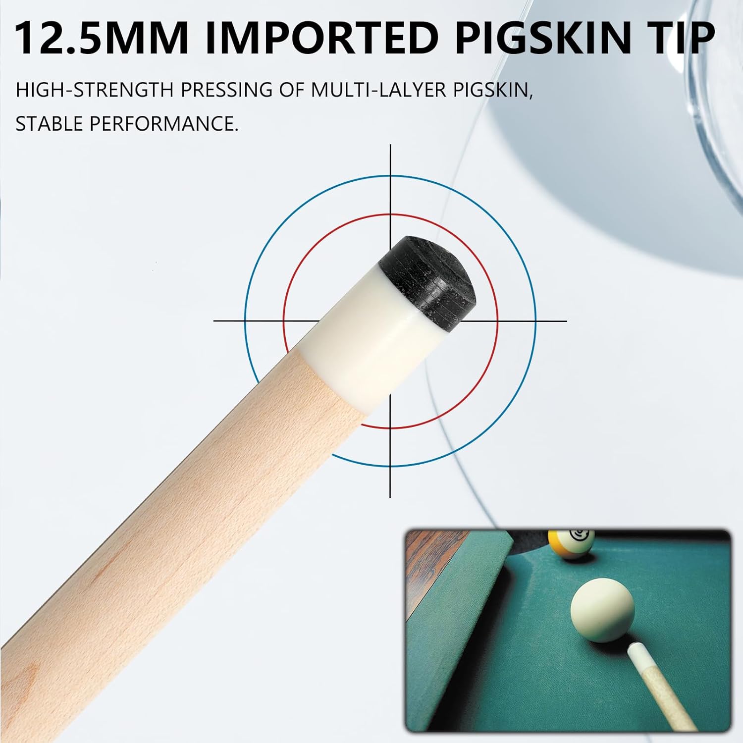 2-Piece Professional Pool Cue Set 58" Low Deflection Shaft Pool Cue with 12.5mm Tip Pool Stick Featuring Premium Leather Grip
