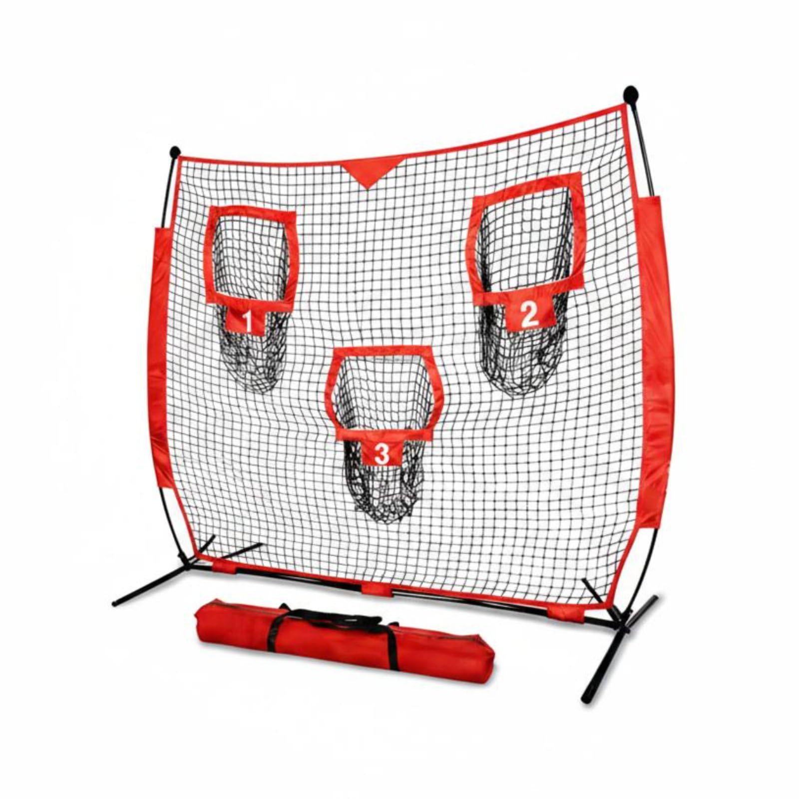 Milageto Rete di Allenamento a 3 Fori Versatile Rete da Pitching Alta Densità Attrezzatura Sportiva per Campo Sportivo