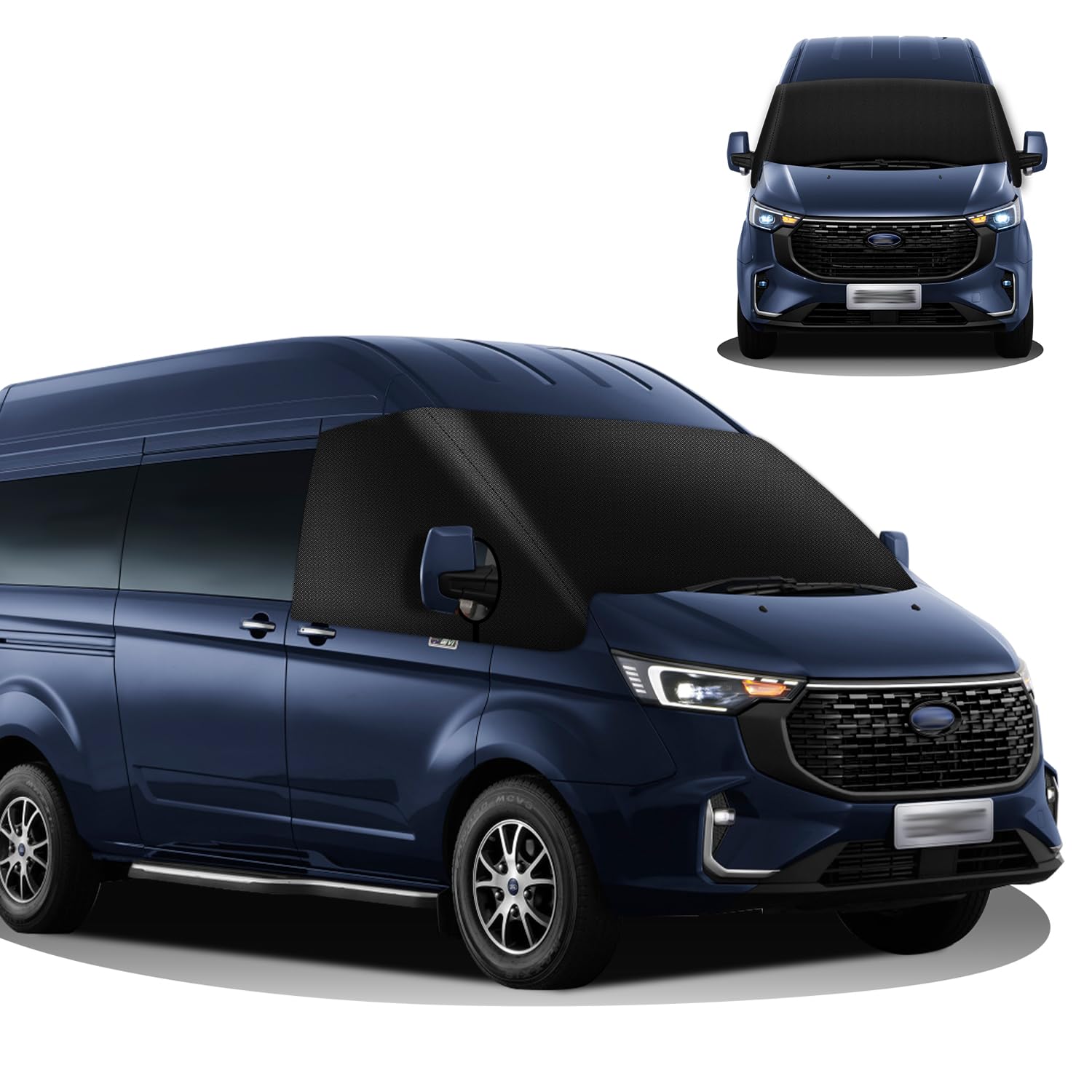 Housse Pare-Brise Thermique Ford Transit MK7 2006-2013 - Argentée Extérieur - Protection Gel Et Soleil