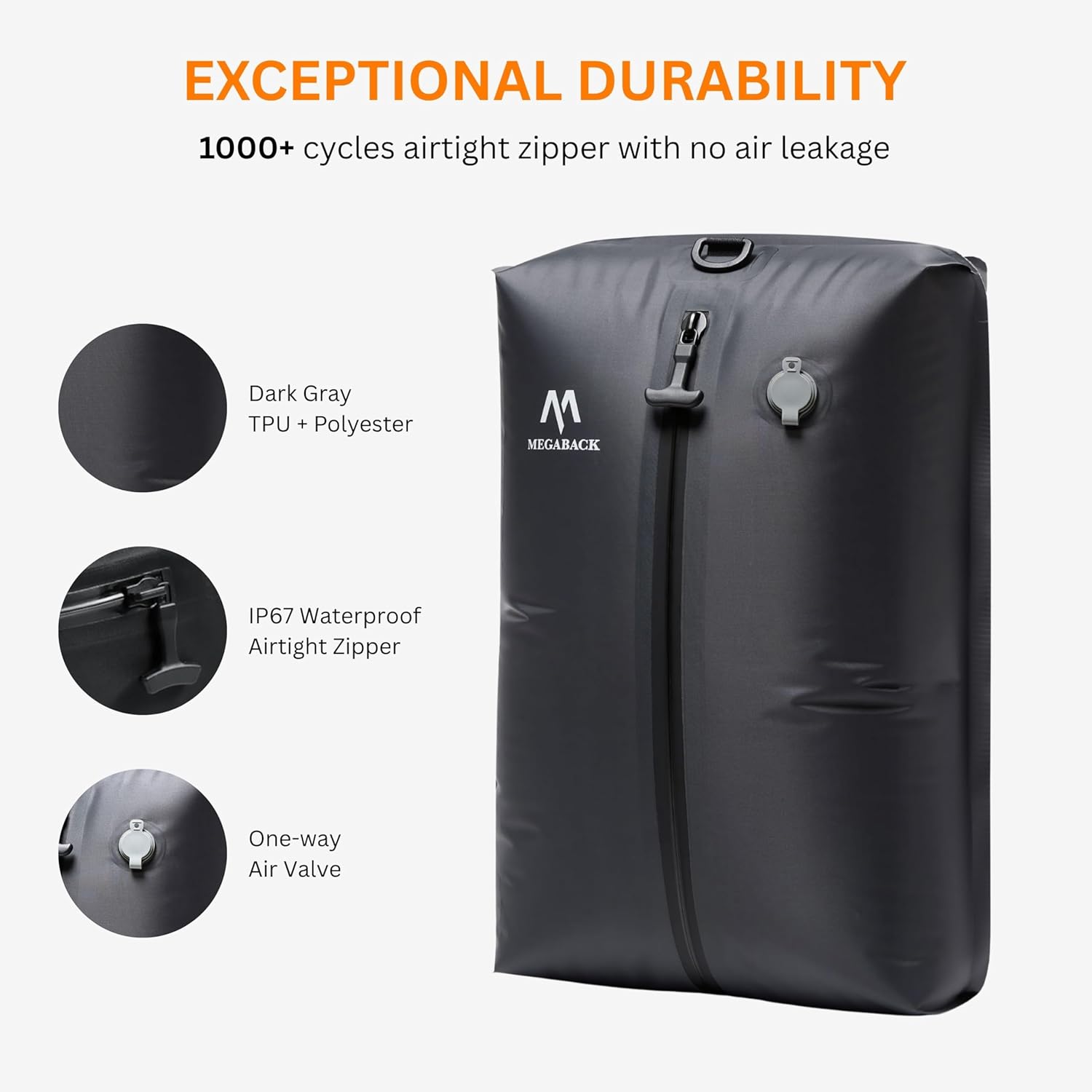 Vacuum Bags for Travel, IP67 Reusable Vacuum Seal Bags for Clothing with Electric Pump, Vacuum Seal Packing cube for Suitcases, Backpack & Travel (2PC+Pump) - Image 3