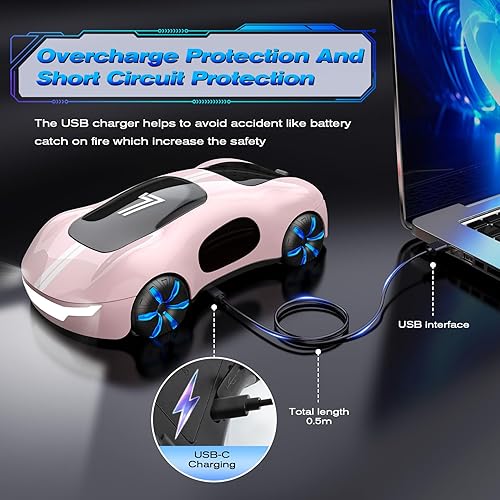 Miniatura 6 de AEROQUEST Auto de control remoto con detección de gestos, auto de acrobacias a control remoto con rociado ligero y sonido, 2.4 GHz Hobby RC Cars Toy