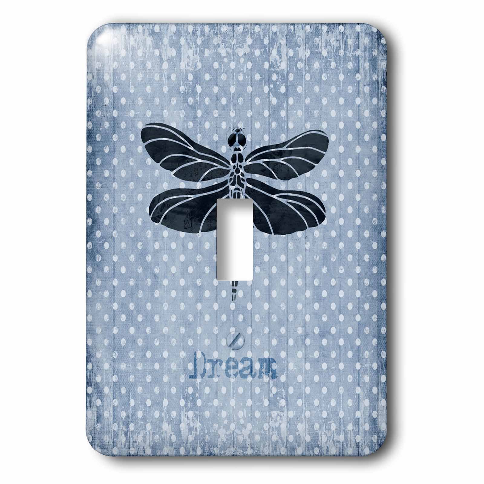 Interrupteur à bascule motif libellule bleu 3dRose lsp_164668_1 pour decoration murale