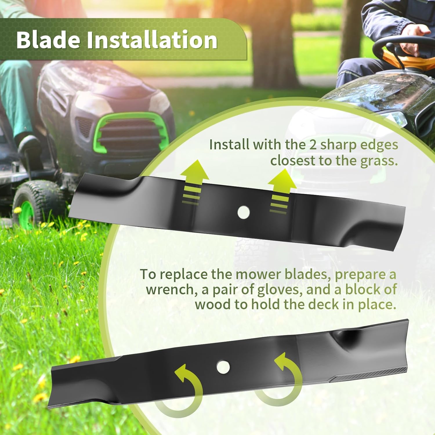 Keycci 00450300 Lawn Mower Blades Compatible with Gravely 52" Deck, Hi Lift Mower Blades ZT X Fit for A riens Gravely Pro-Master 152Z Pro-Turn 152, Replace for 00450300 03253800 Mower Blades