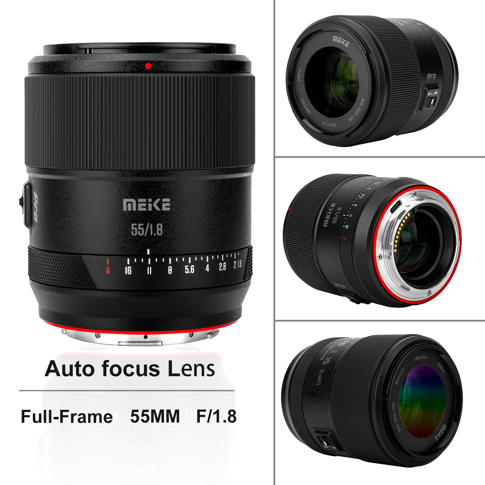 MEIKE 55mm F1.8 標準単焦点レンズ Amazon.com : Meike 55mm F1.8 Pro Full Frame AF STM Lens Auto Focus