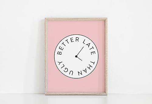 Miniatura 9 de Better Late Than Ugly -Minimalist Aesthetic-Retro Mid Centruy Modern Wall Art-Trendy Wall Decor-Y2K-Danish Pastel Room Decor-Preppy Posters-College