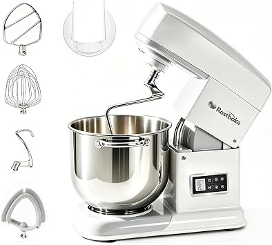 7.4QT Stand Mixer, Ice Cooling Bowl, 11-Speed Digital, White