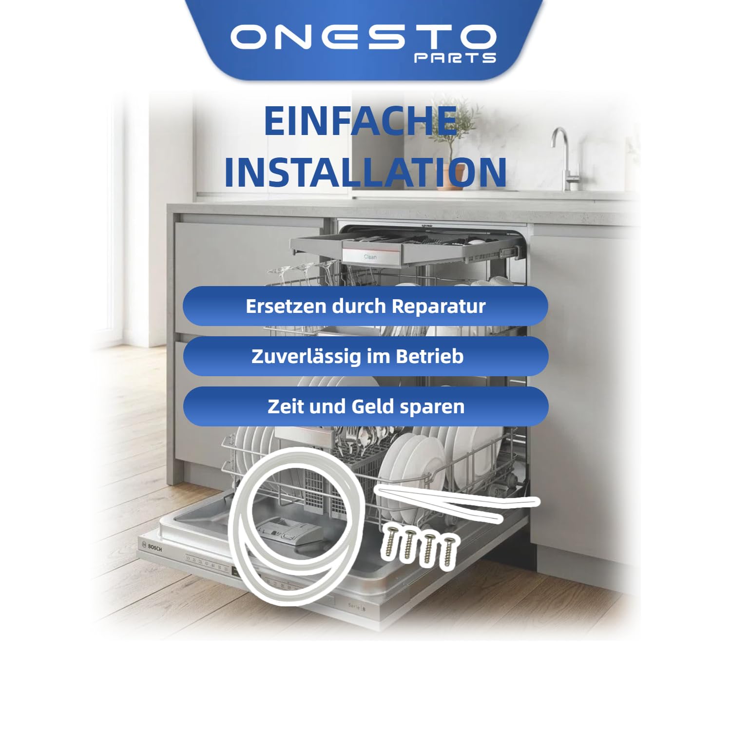 2x Reparatursatz Pumpentopfdichtung 12005744 12005317 Ersatzteile für Bosch Siemens Neff Geschirrspüler Behebung Fehler E15 inkl. Sump Seal Schrauben & Werkzeug im Set