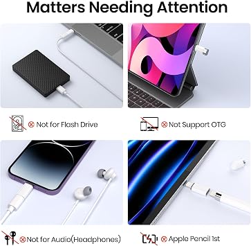 USB C to Lightning Adapter 5Pack, Type C to Lightning Adapter 10W Fast Charging Support Data Sync, Lightning to USB C Charger Dongle for iPhone 14/13/12/11/XS/XR, iPad/iPod/AirPods--Not for Audio/OTG