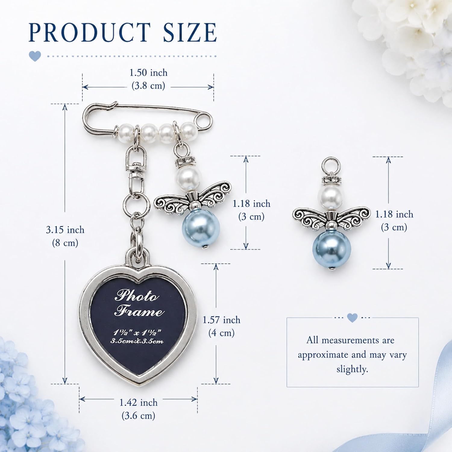 Bridal Bouquet Charm DIY Frame Memorial Bouquet Photo Charm Wedding Remembrance Hug From Heaven Guardian Angel Wedding Gift from Deceased Mom or Dad, Memorial Gifts for Bride