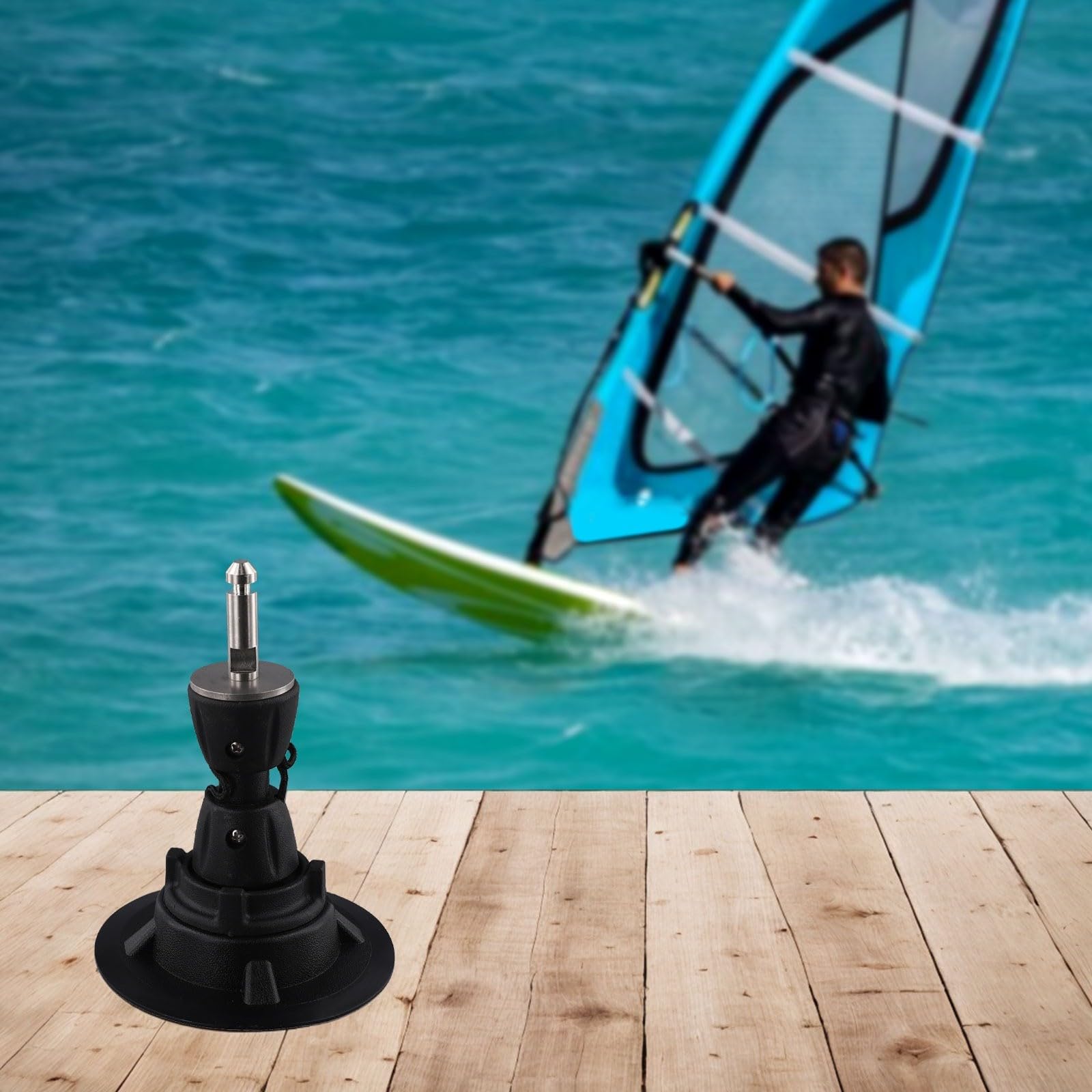 Windsurf-Mast-Basis mit 360-Grad-Drehgelenk, PVC-Segelgrundplatte für Windsurfen, niedriges Profil, Sehnengelenk, Windsurf-Board-Hardware, schwenkbarer Mastfuß