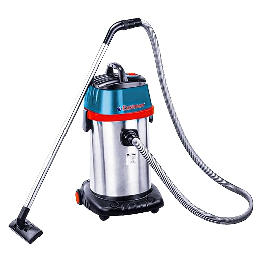 Eastman 30-Litre Vacuum Cleaner 1000 Watt 23 KPa High Suction Industrial Wet and Dry Vacuum Cleaner with Wheels and Pipe Colour in (Sea Green) (EVC-030)