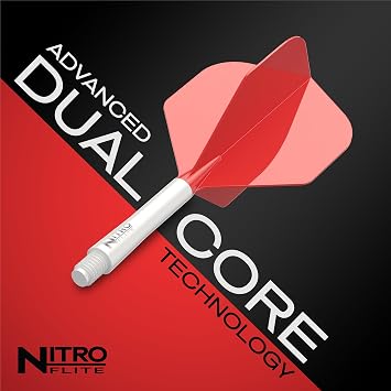 RED DRAGON Nitro Flite – Integrated Dart Flights and Stems – All-in-One Darts Flights & Stem System – No.2 & Kite Shape – Short, Intermediate & Medium – Suitable for Steel & Soft Tip Darts