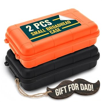 2 Pcs Small Waterproof Box Compact Size, Lightweight, Easy to Carry Dry Storage Box 4.92x2.95x1.53" Small Waterproof Case with Foam Insert for Broadhead Storage, Hiking, Travel Use & Camping Gear