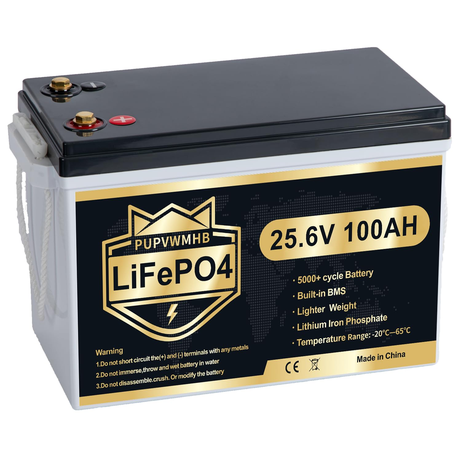 Mini 24V 100Ah Lithium Battery, Up To 15000+ Cycles, 24V 100Ah LiFePO4 Battery, Built-in 100A Low Temperature Protection BMS, Great for RV/Camper, Trolling Motors, Solar Off-Grid, Marine/Boat