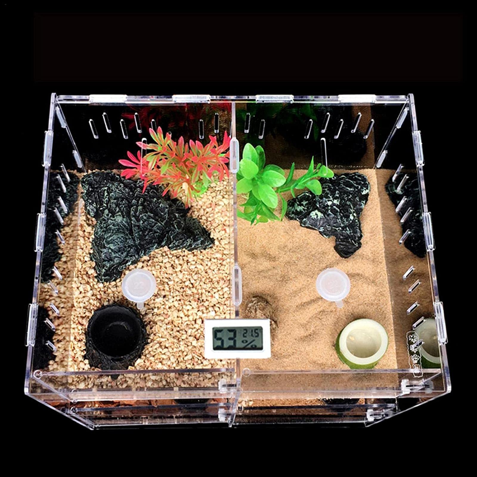 Amazon | 昆虫飼育ケース 透明 爬虫類ケージ レプタイルボックス 