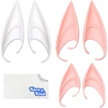 Kare & Kind 3 Pairs Elf Pixie Fairy Ears - Use for Cosplay, Halloween, Masquerades, Renaissance Festival, Dress-Up, Costume, Themed Party - 2 Sizes Long, Short, Luminous - Vampire, Goblin Accessories