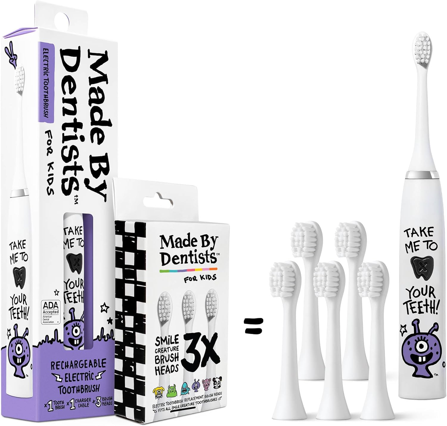Made by Dentists Kids Electric Toothbrush - Rechargeable Vibrating Toothbrush with Timer