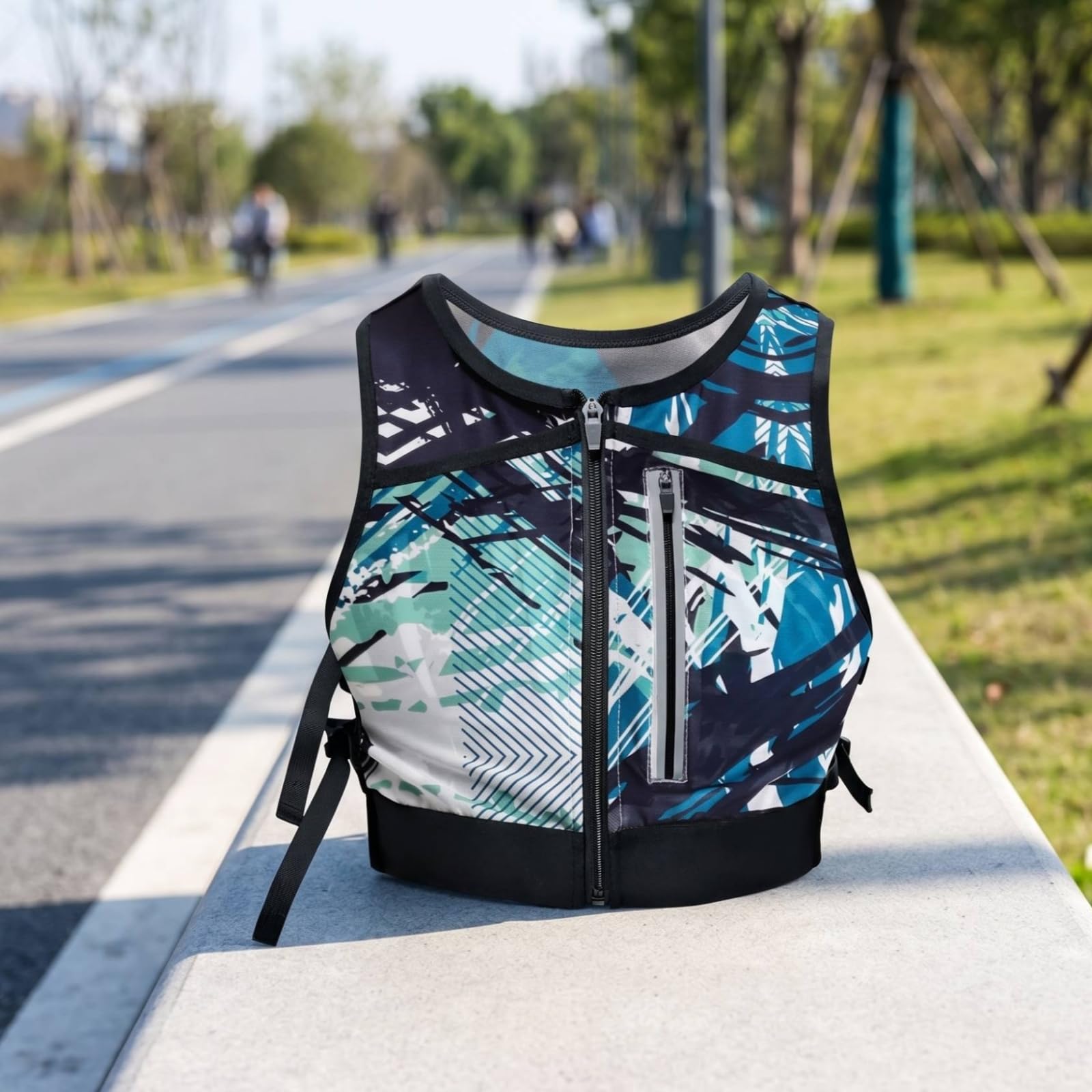 Ärmellose Sportweste für Läufer mit Mehreren Praktischen Taschen für die Aufbewahrung von Kleinigkeiten mit Durchgehendem Reißverschluss Und , Neongrün , XL