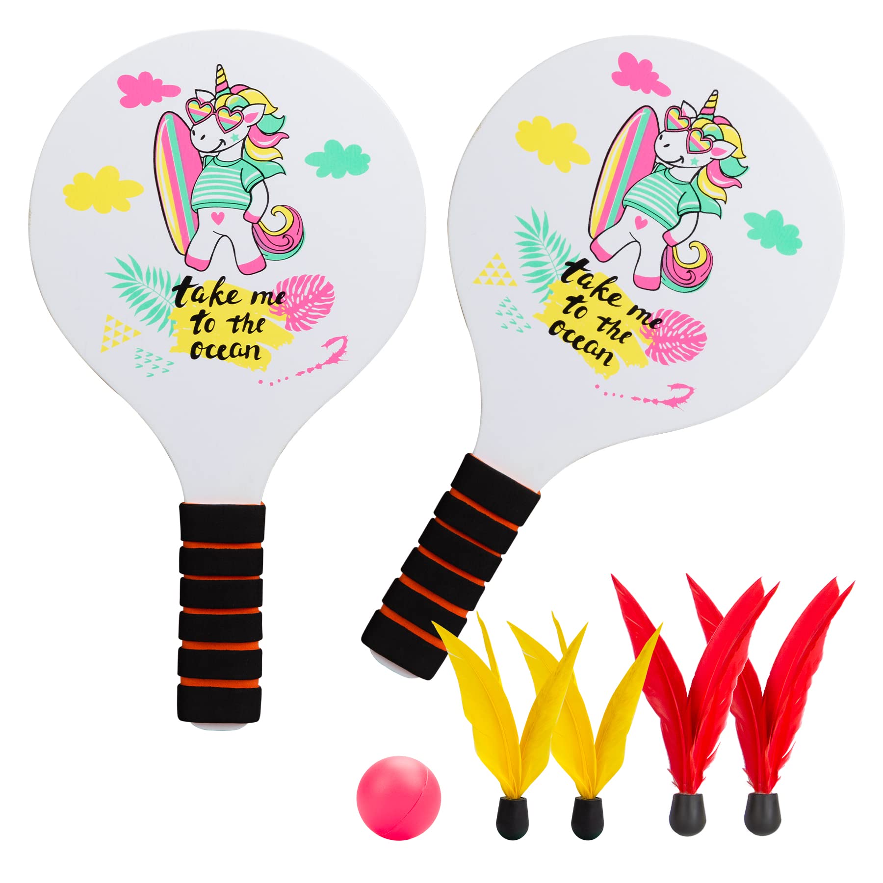 Paddle Ball Set for Beach Paddle Ball Game for Adults Kids Family Active Games Outdoor Indoor Beach Lawn Backyard