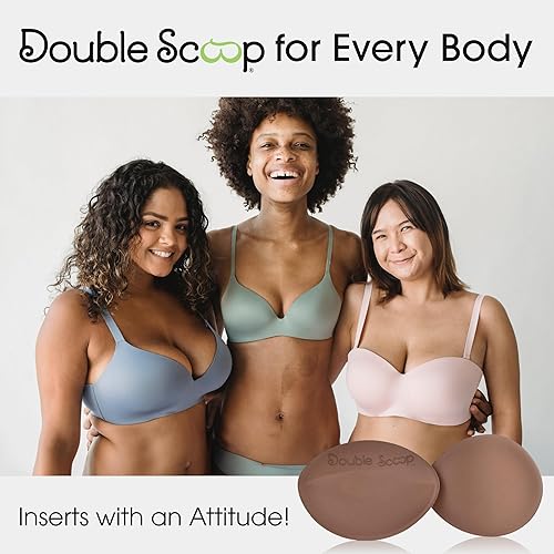 Vista 6 de Double Scoop Insertos push up con tiras adhesivas de cinta, implantes mamarios instantáneos, almohadillas de sujetador de repuesto, añade una taza