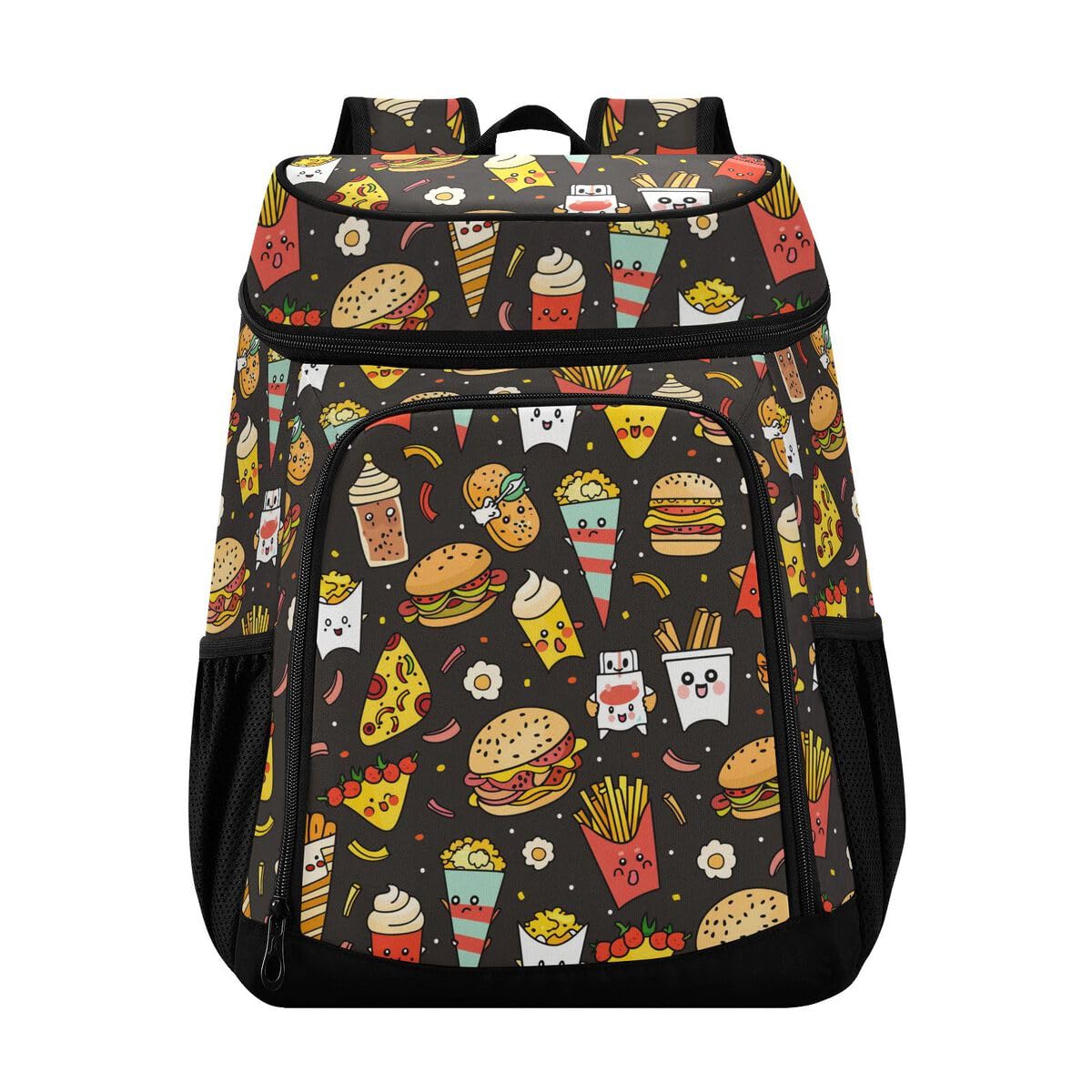 Burger Foods Cooler Backpack Leakproof Insulated Lunch Cooler Bag 30 Cans Camping Backpacks for Picnic Beach Road Trip