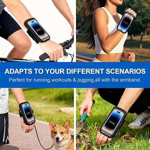 Miniatura 6 de Pulsera con soporte para teléfono para correr, de hasta 6.8 pulgadas, para iPhone 161514 Pro Max, Galaxy S24S23, resistente al sudor, para fitness,