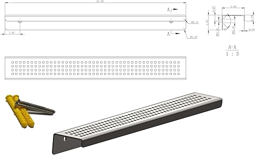 Miniatura 5 de SereneDrains Estante de ducha cromado pulido de acero inoxidable para taladro de ducha interior, montaje en pared, estante pequeño de baño,