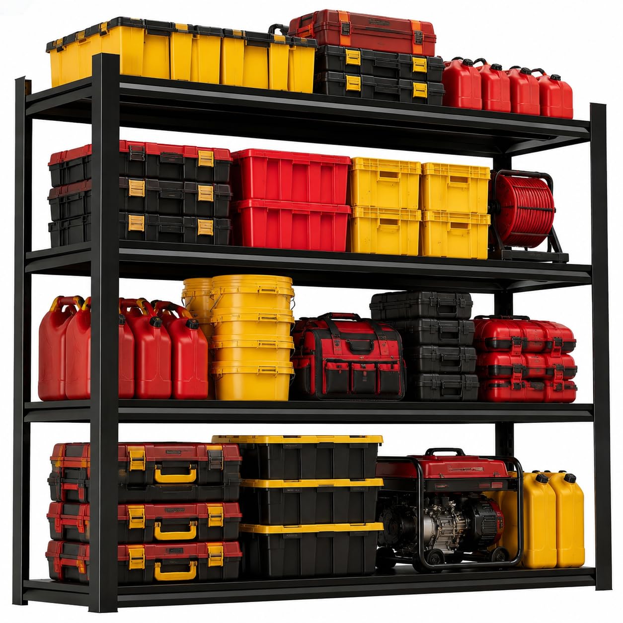 FlyDzrewt Garage Shelving,2-in-1 Adjustable Storage Shelves with Guard — image 1