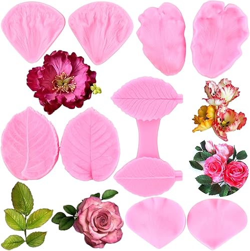 MYPRACS Gumpaste - Molde de de silicona para vetas de flor pasta de goma peonía pétalos de flores molde para decoración de pasteles decoración de