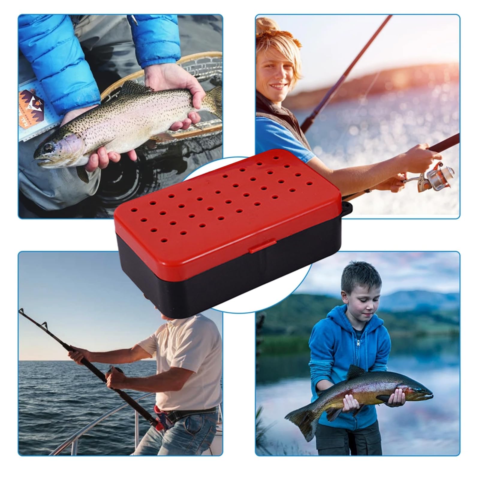 Boîte à Vers De Terre Portable - 2 Compartiments Avec Lanière - Pour Pêche, Appâts Naturels