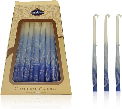 Miniatura 36 de Majestic Giftware Velas de Hanukkah CP11 45 velas de Janucá hechas a mano sin goteo para las 8 noches de Hanukkah Cera de alta calidad