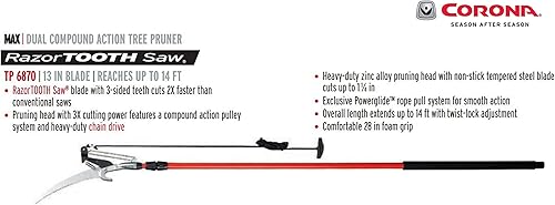 Miniatura 4 de Corona TP 6870 MAX RazorTOOTH DualCOMPOUND Action 14-ft. Tree Pruner