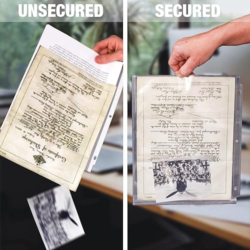 Miniatura 10 de Samsill Protectores de hojas de alta capacidad, paquete de 50, protectores de página de 8.5 x 11 pulgadas para carpeta de 3 anillos, resistentes,