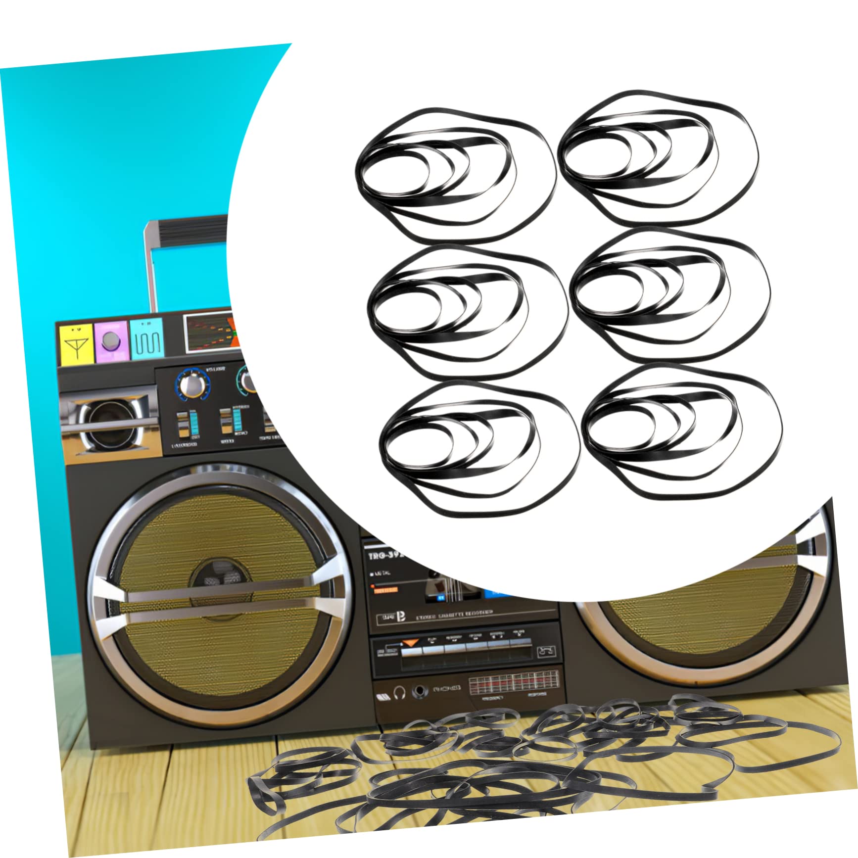Cinghie per Registratore Cassette Resistenza All'usura e Riduzione del Rumore Cassette in Gomma per e Kit 50 Pezzi Nero Adatte per Riparazione Lettori Dvd e Cassette Riparazione Lettori Dvd