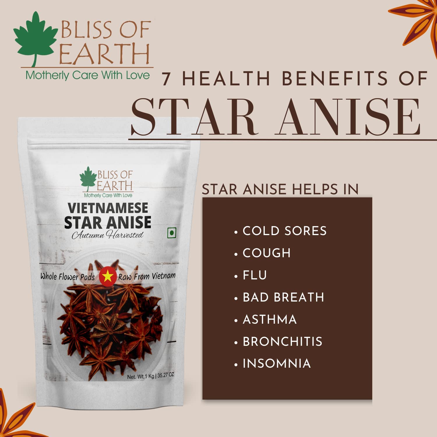Bliss of Earth 100gm Kali Jeeri Bitter Cumin, Kadwa Jeera &100gm Star Anise Whole spices, Chakra Phool,Organic Good for Health - Image 2 thumbnail