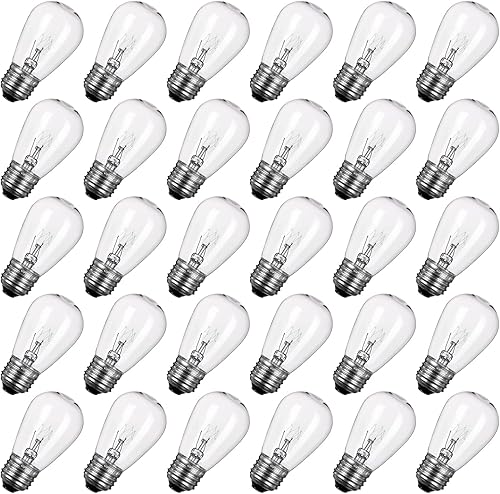 Miniatura 8 de Bombillas incandescentes Edison S14, bombillas de vidrio transparente vintage de 11 W con base de tornillo mediano E26, bombillas de repuesto