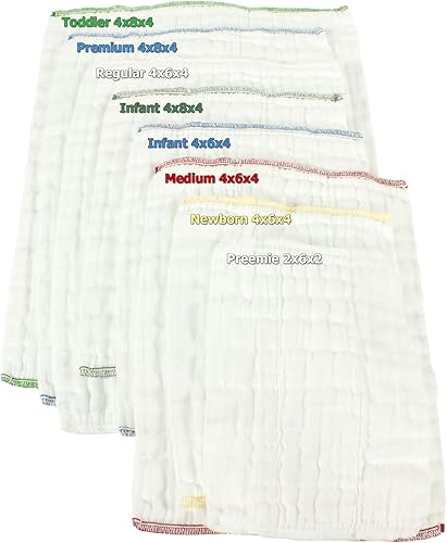 Miniatura 5 de OsoCozy Pañales de tela preplegados (1 doz), suaves, absorbentes, duraderos, 100% algodón