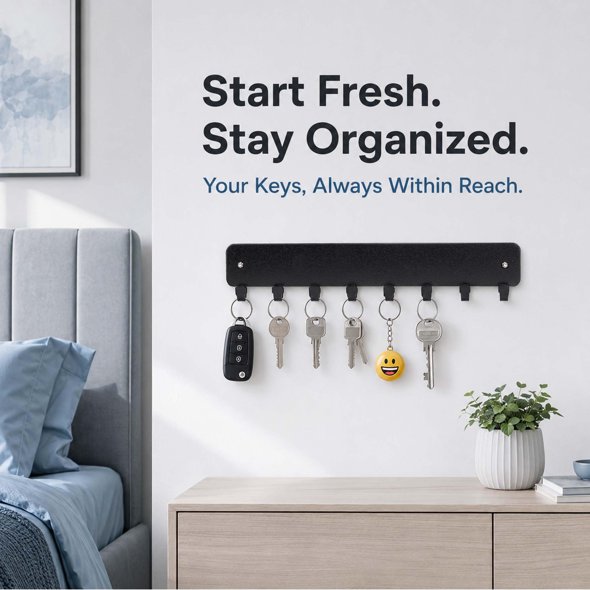 Metal Key Holder - Stylish Wall Mount -8