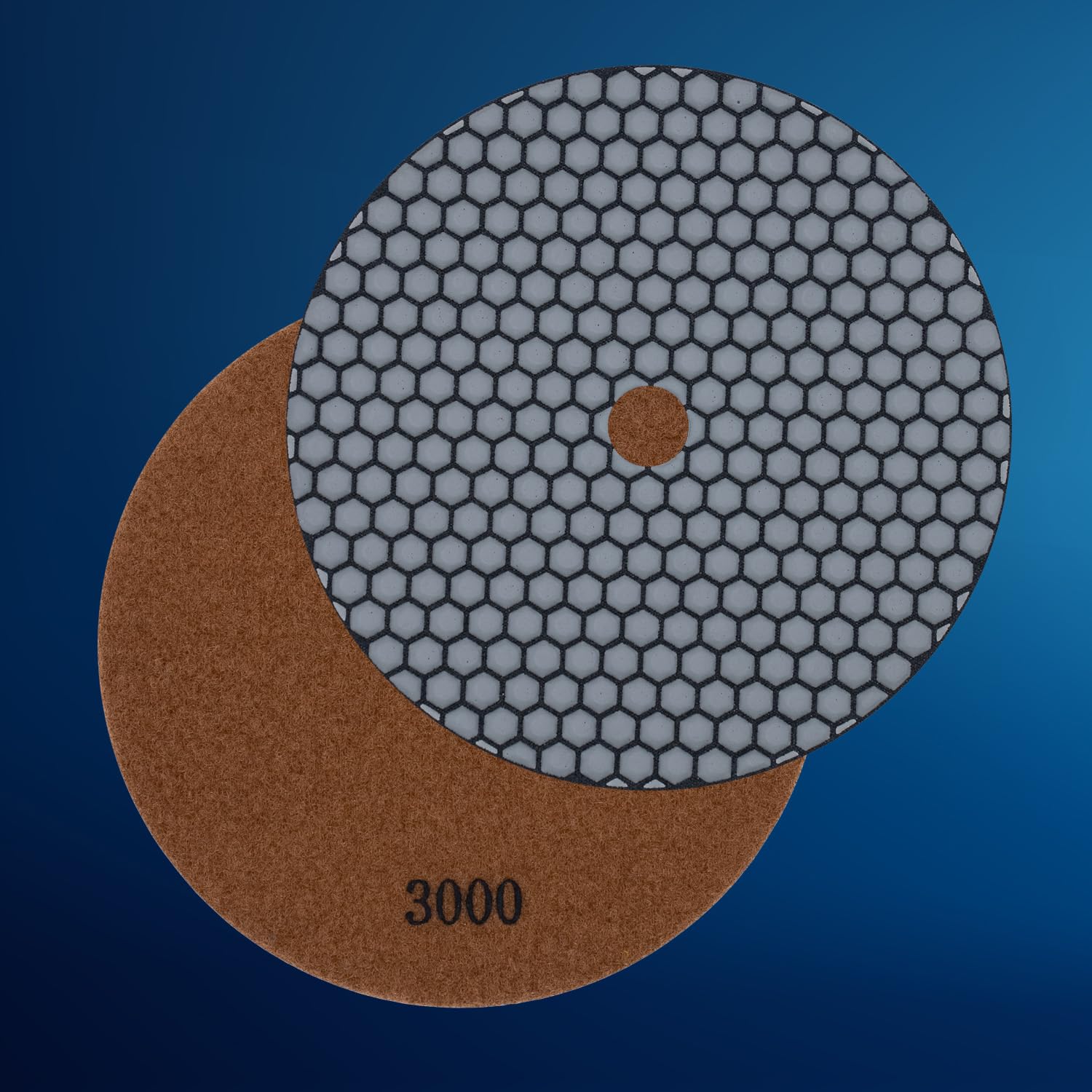 Profesjonalny zestaw diamentowych podkładek szlifierskich EDW, Ø 125 mm, ziarnistość 200 + 3000, talerze na rzep, do kamienia naturalnego, granitu, gresu, płytek, ceramiki, kamienia sztucznego, szkła,
