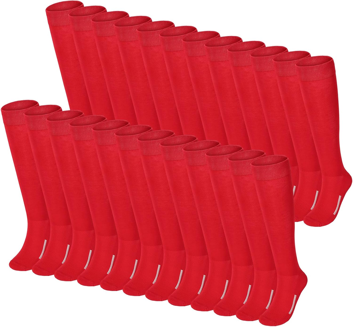 Haysandy 24 Pairs Soccer Socks Youth Football Softball Baseball Team Sock Bulk Unisex High Long Tube Sport Sock